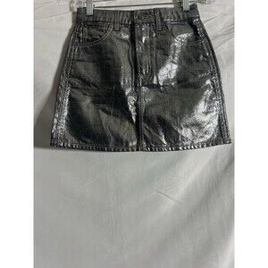 GAP KIDS GIRLS METALLIC SILVER SKIRT SZ 12 SLIM